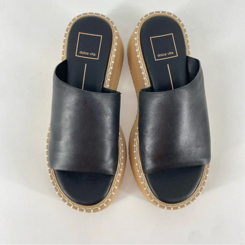 Dolce Vita Darcel Black Platform Sandals - Picture 3 of 8